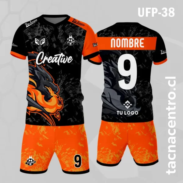 Uniforme de Futbol Negro Dragon Fuego 1 Uniforme de Futbol Negro Dragon Fuego