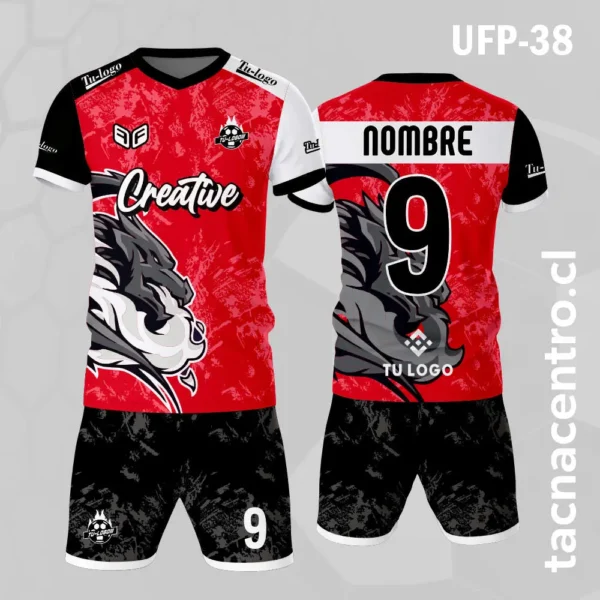 Uniforme de Futbol Negro Dragon Fuego 2 Uniforme de Futbol rojo Dragon rojo