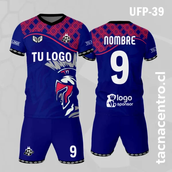 Uniforme de Futbol Soldado Blanco Dorado 2 Uniforme de Futbol Soldado azul rosado