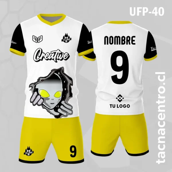 Uniforme de Futbol Negro Alien verde 2 Uniforme de Futbol blanco Alien gris