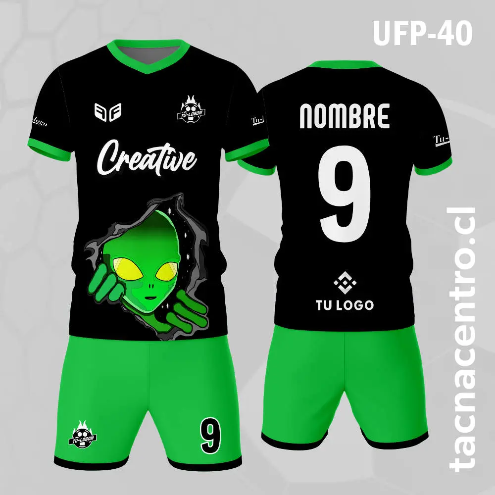 Uniforme de Futbol Negro Alien verde