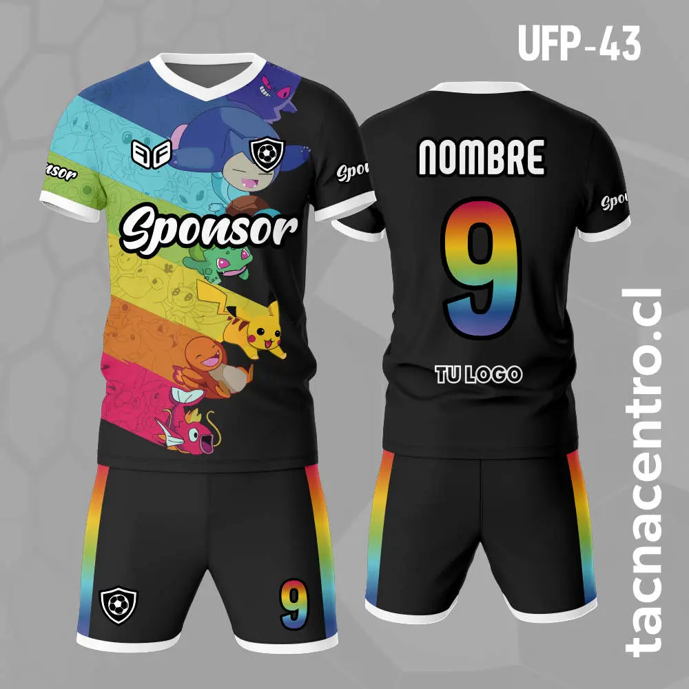 Uniforme de Futbol Pokemon Negro