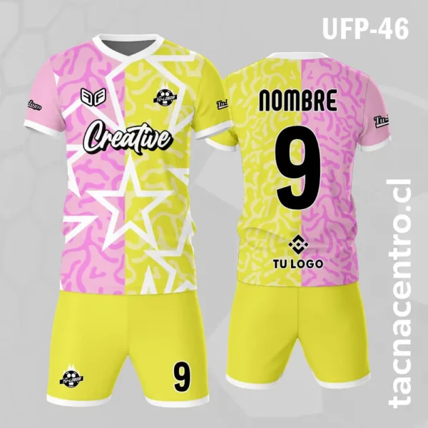 Uniforme de Futbol Estrella Azul Celeste 2 Uniforme de Futbol Estrella Arosado amarillo
