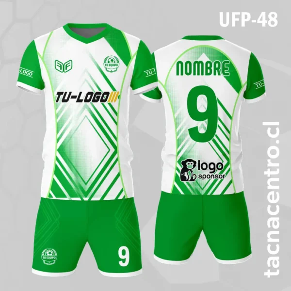 Uniforme de Futbol Blanco Short Verde 1 Uniforme de Futbol Blanco Short Verde
