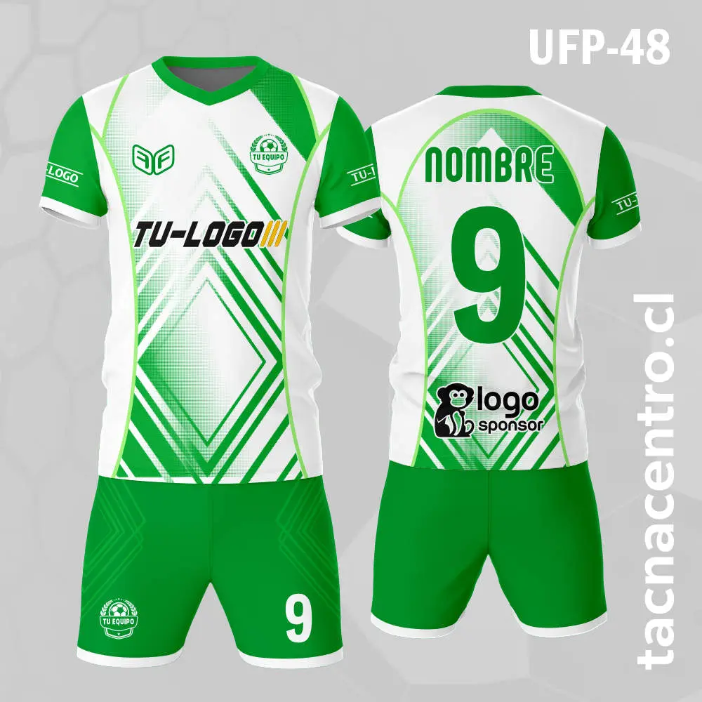 Uniforme de Futbol Blanco Short Verde