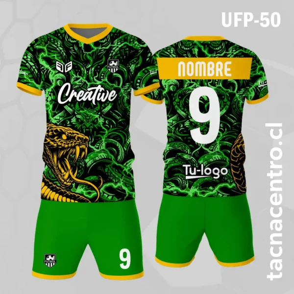 Uniforme de Futbol Azul Serpiente Amarilla 2 Uniforme de Futbol verde Serpiente Amarilla