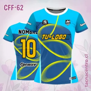 Modelos de Camisetas de Futbol Femenino 34 Camiseta de futbol femenino celeste con líneas amarillas