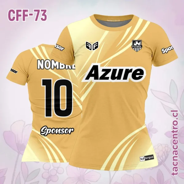 Camiseta de futbol femenino Morado con rayas rosadas 2 Camiseta de futbol femenino amarillo con rayas amarillas