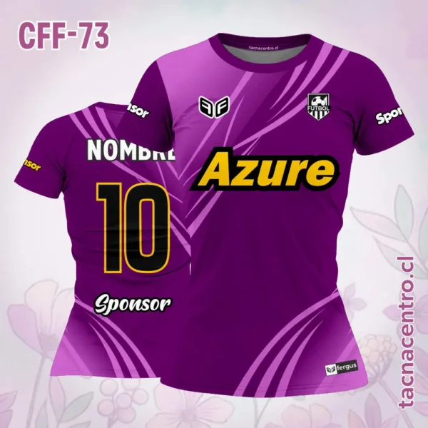 Camiseta de futbol femenino Morado con rayas rosadas 1 Camiseta de futbol femenino Morado con rayas rosadas