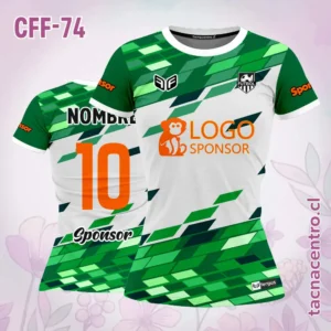 Modelos de Camisetas de Futbol Femenino 25 Camiseta de futbol femenino blanco figuras verdes