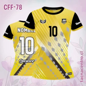 Modelos de Camisetas de Futbol Femenino 5 Camiseta de futbol femenino amarillo mangas negras