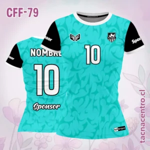 Modelos de Camisetas de Futbol Femenino 98 Camiseta de futbol femenino turquesa mangas negras