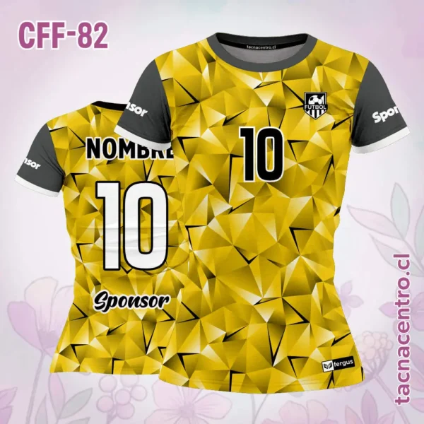 Camiseta de futbol femenino Pirámides amarillas 1 Camiseta de futbol femenino Pirámides amarillas