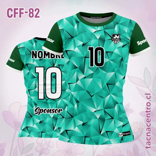 Camiseta de futbol femenino Pirámides amarillas 2 Camiseta de futbol femenino Pirámides turquesa