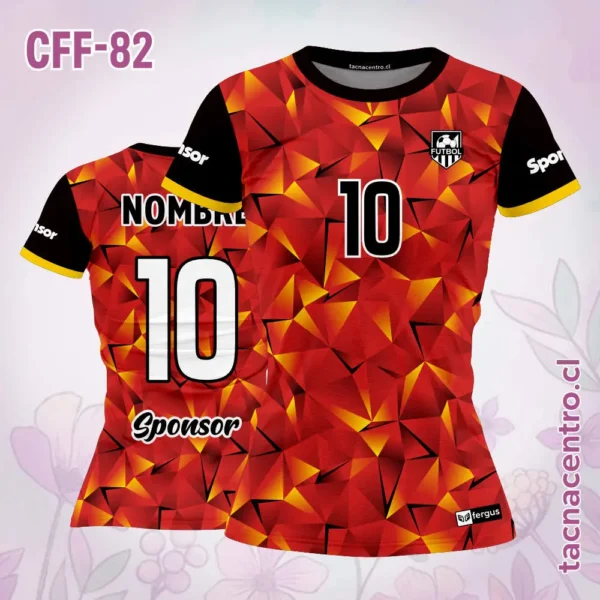 Camiseta de futbol femenino Pirámides amarillas 3 Camiseta de futbol femenino Pirámides rojas