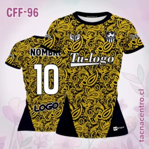 Modelos de Camisetas de Futbol Femenino 49 Camiseta de futbol femenino Floreado amarillo