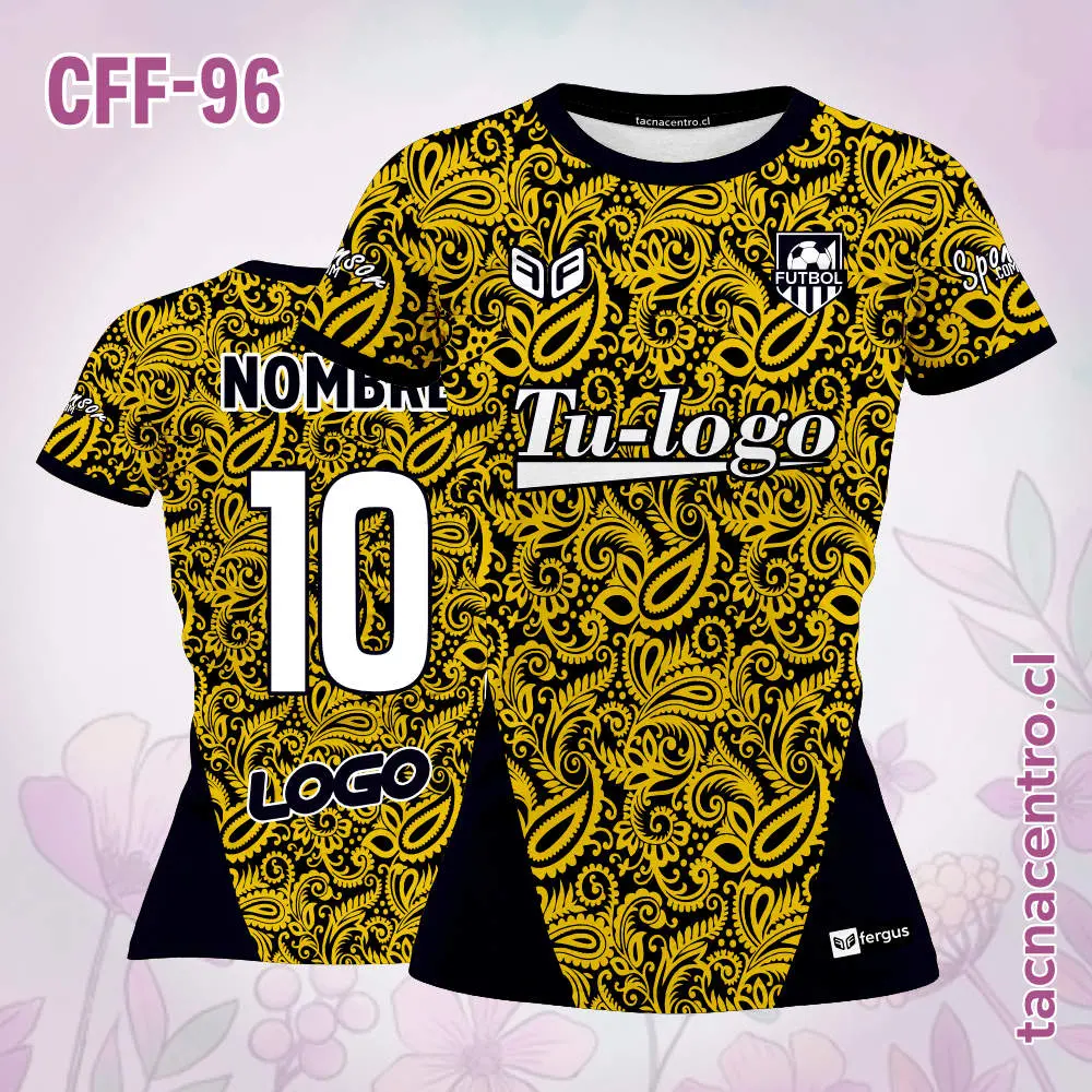 Camiseta de futbol femenino Floreado amarillo