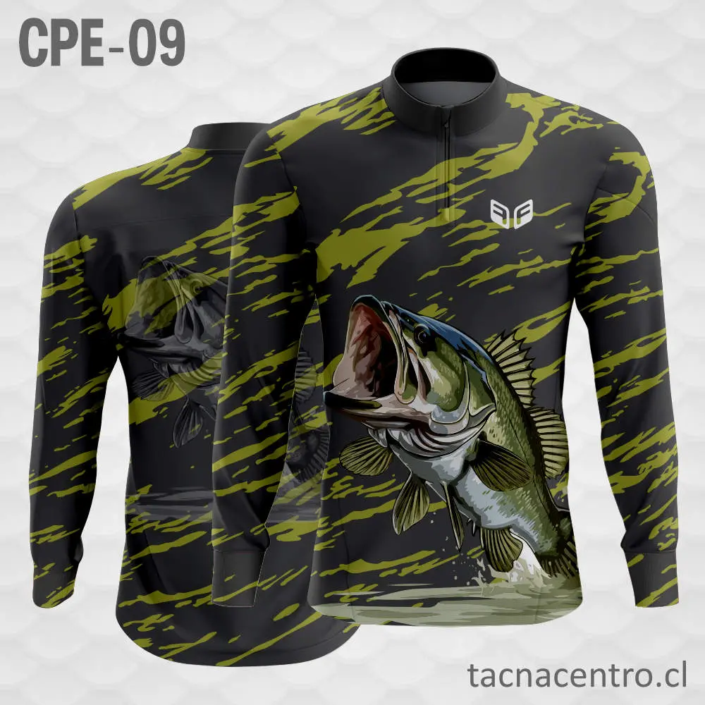 Camiseta de Pesca Furtivo negro Verde