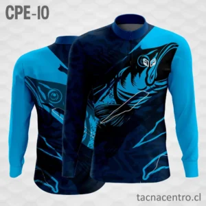 Camiseta de Pesca Celeste Azul Marino