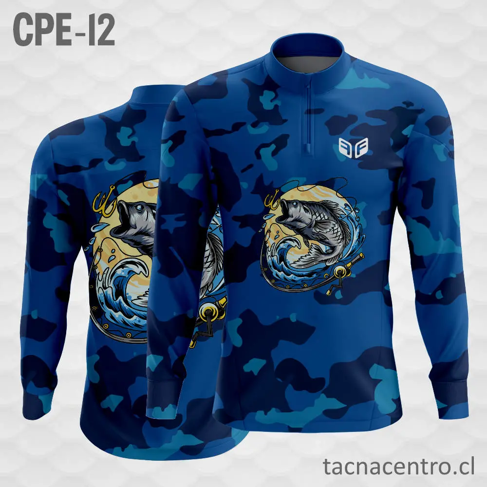 Camiseta de Pesca Manchas Azuladas