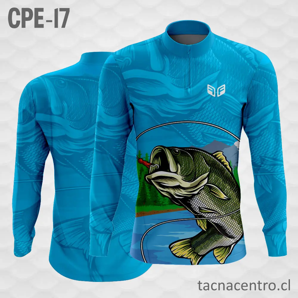 Camiseta de Pesca Celeste Olas