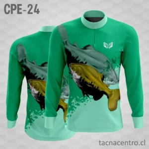 Camiseta de Pesca Verde Doble Pescado