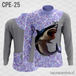 Camiseta de Pesca Figuras de Agua morado