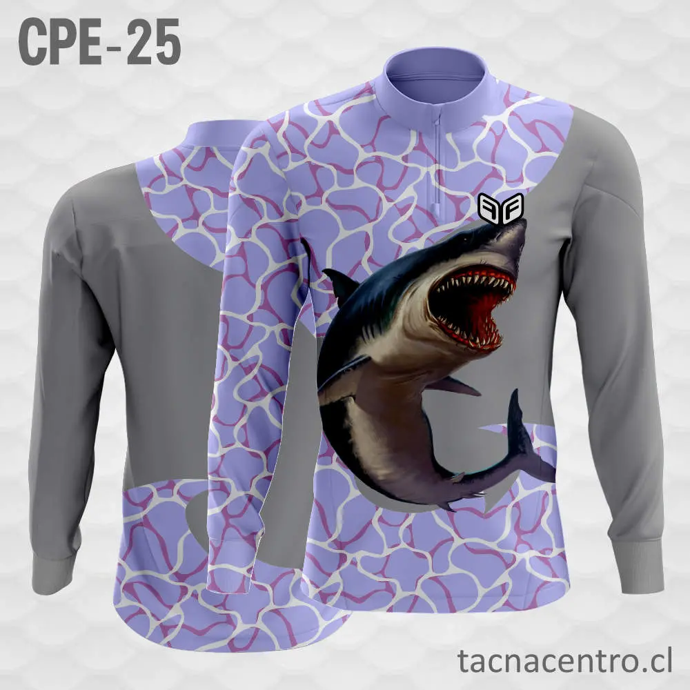 Camiseta de Pesca Figuras de Agua morado