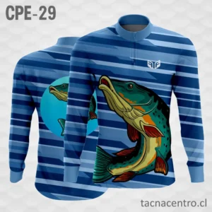 Camiseta de Pesca Rayas Azules