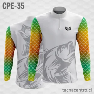 Camiseta de Pesca Pescado Gris Mangas Colores