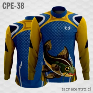 Camiseta de Pesca azul amarillo Escamas