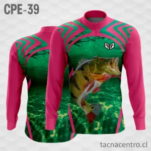 Camiseta de Pesca Bajo el Agua rosada