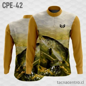 Camiseta de Pesca Escamas Sobre Olas naranja