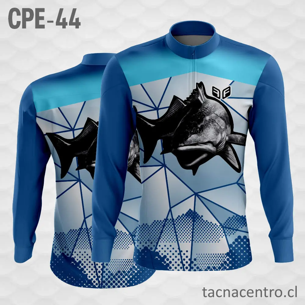 Camiseta de Pesca Azul Rayas Pescado