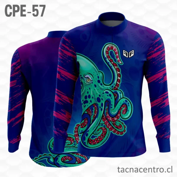 Camiseta de Pesca Pulpo Gris