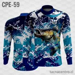 Camiseta de Pesca Pez Azul manchas Blancas