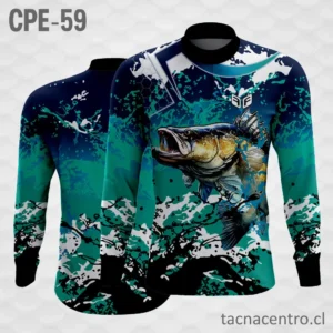 Camiseta de Pesca Pez Azul manchas Blancas