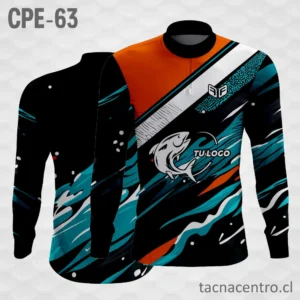 Camiseta de Pesca negro rojo