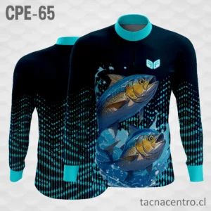 Camiseta de Pesca dos peces fondo negro