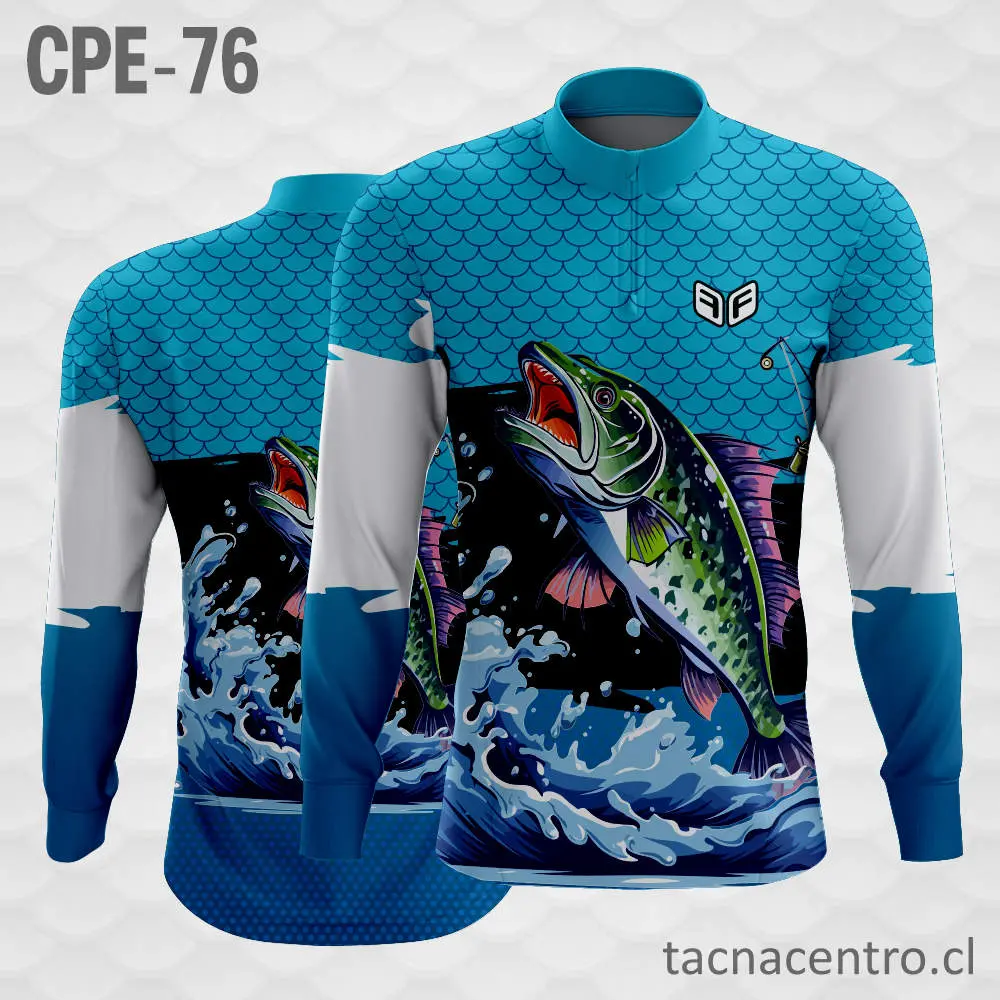 Camiseta de Pesca Escamas Celestes