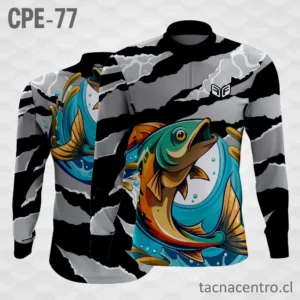 Camiseta de Pesca gris negro