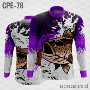 Camiseta de Pesca Fucsia blanco