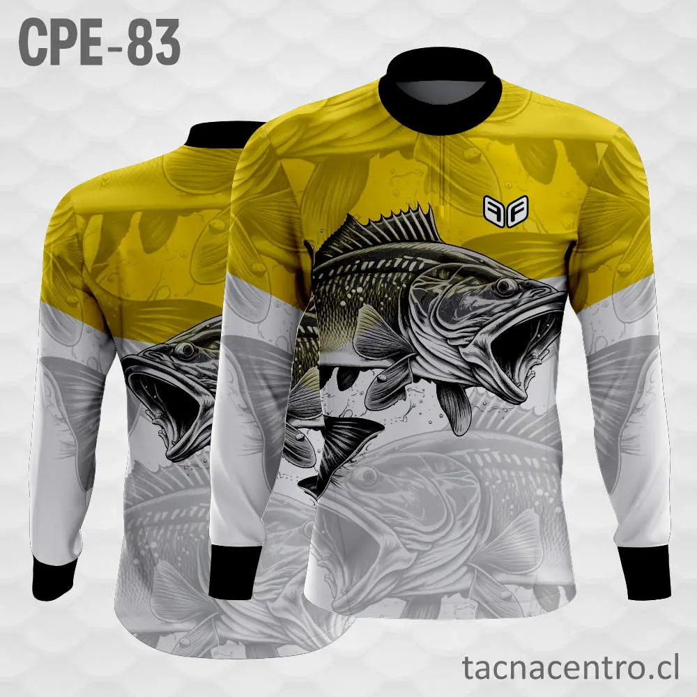 Camiseta de Pesca Amarillo Blanco