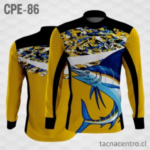Camiseta de Pesca amarillo Manchas de Colores