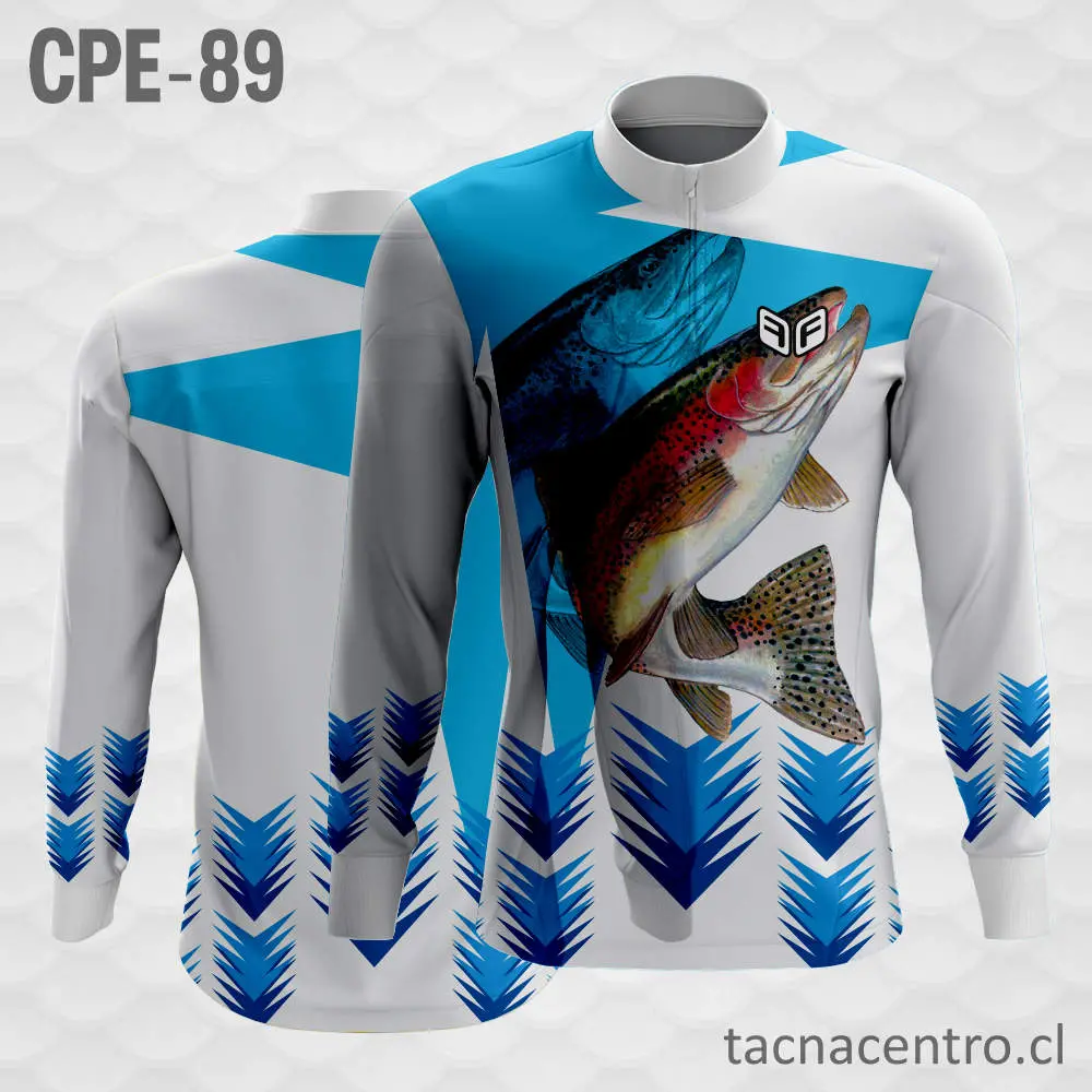 Camiseta de Pesca Blanco Celeste