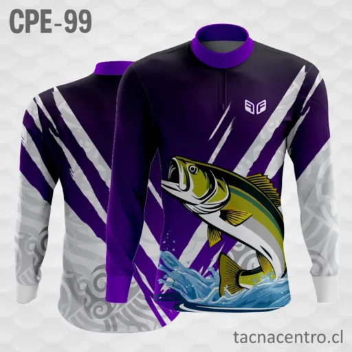 Camiseta de Pesca Negro Fucsia