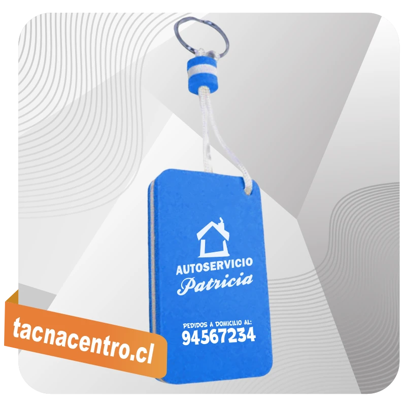 llavero de goma eva personalizado con logo corporativo