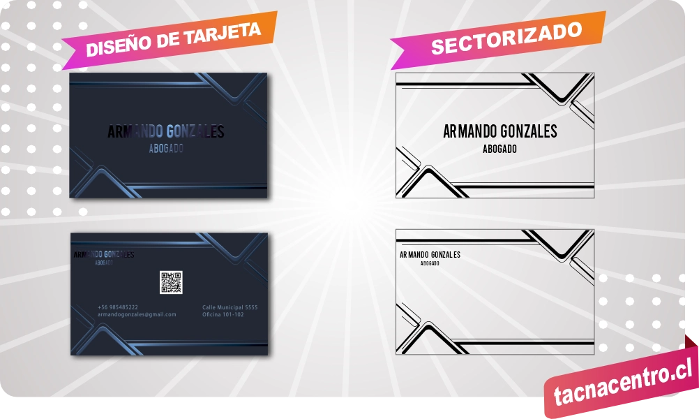 tarjetas de presentacion sectorizadas diseño digital chile