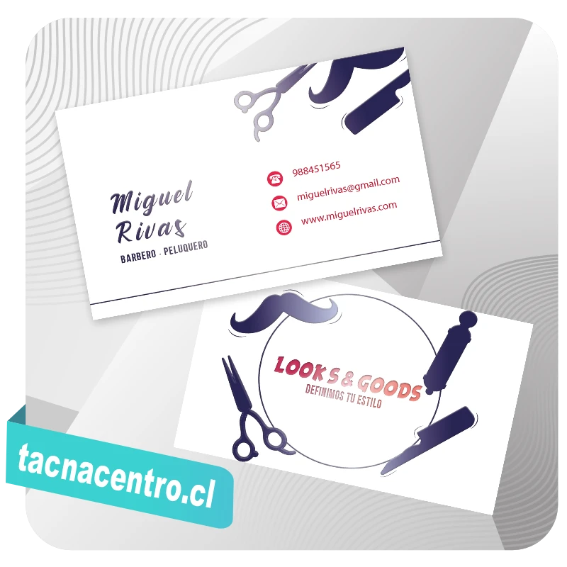 tarjetas de presentacion sectorizadas modelo con impresion personalizada chile