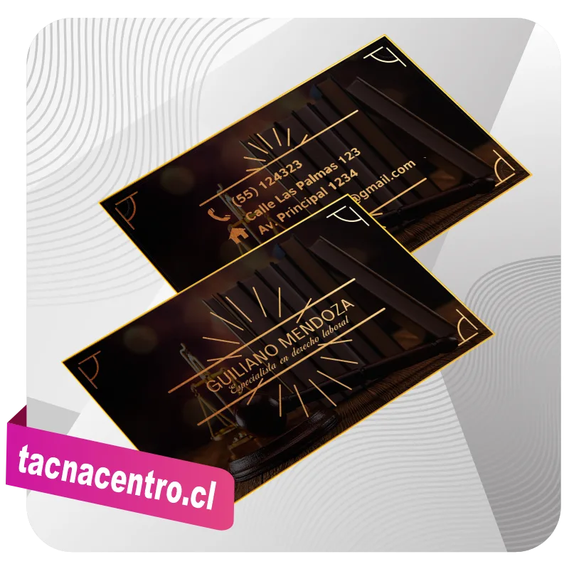 tarjetas de presentacion hot stamping modelos personalizados chile